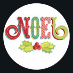 Adesivo Noel Colorful Christmas<br><div class="desc">A design de Natal colorida e divertida lê "NOEL".</div>