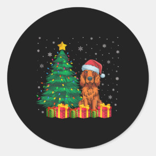 Adesivo Noel Noel Hat, Setter Irlandês, Cão de Natal L