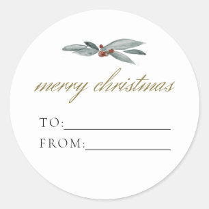 Adesivo NOEL Rustic Winter Berry Para O Presente De Natal