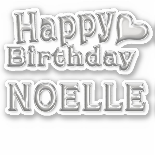 Adesivo Noelle Happy Birthday silver Aufkleber Sticker (Frente)