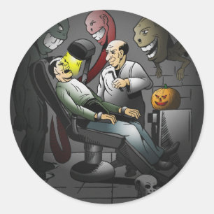 Adesivo Noite assustadora de Halloween no dentista