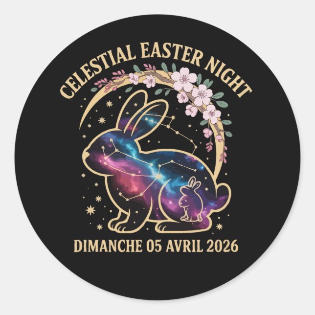 Adesivo Noite Celestial de Páscoa 2026 Coelho da Constelaç (Frente)