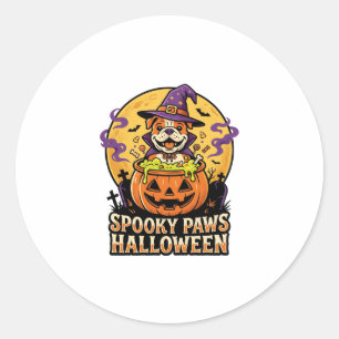 Adesivo Noite de Abóbora do Bulldog de Halloween