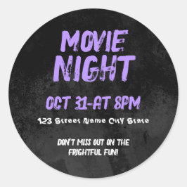 Adesivo Noite de Cinema de Halloween Personalizável