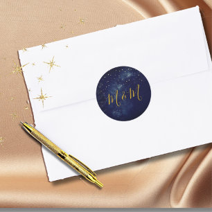 Adesivo Noite de Dourada Lua do Céu Casamento Azul