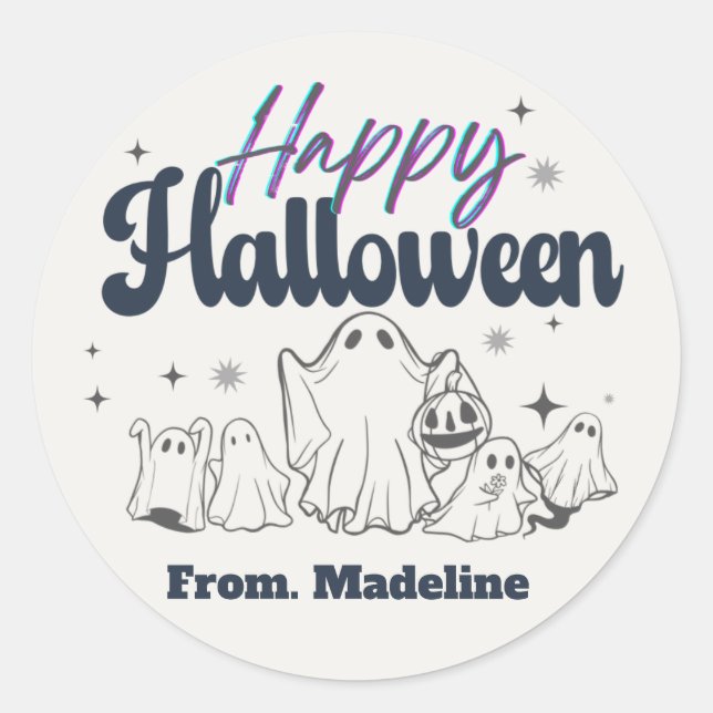 Adesivo Noite de horrores, bonitinhos convites para festas (Frente)