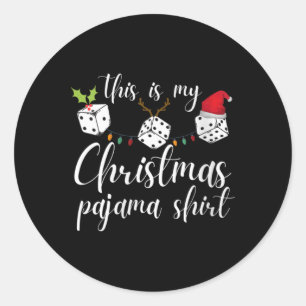 Adesivo Noite de Jogo de Dados de Natal de Pijama Bunco Fe