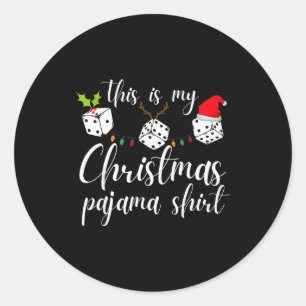 Adesivo Noite de Jogo de Dados de Pijama de Natal Bunco