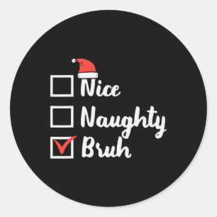Adesivo Noite de Natal Bela, Maldita Bruh Engraçado Lista 
