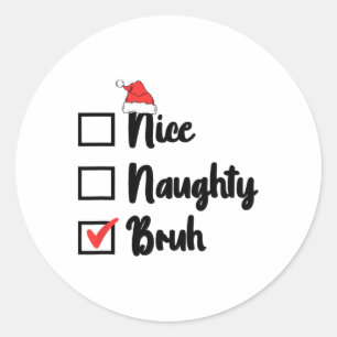 Adesivo Noite de Natal Bela, Maldita Bruh Engraçado Lista