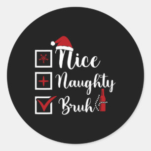 Adesivo Noite de Natal Bela, Maldita Bruh Engraçado Lista 