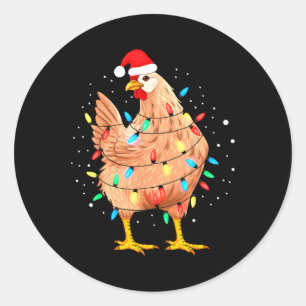 Adesivo Noite de Natal de frango Luz Fazenda Animal Engraç
