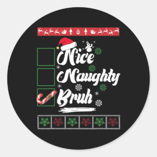 Adesivo Noite de Natal Linda Bruh Candy Cane Xmas Mulheres