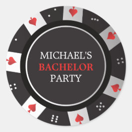 Adesivo Noite de Pôquer Festa de Solteiro Cassino Las Vega