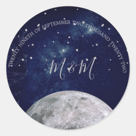 Adesivo Noite de Prata da Lua do Céu Casamento Azul