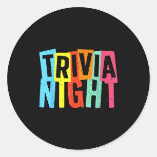 Adesivo Noite de Trivia Arte Para Homens Mulheres Anfitriã
