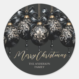 Adesivo Noite elegante de preto e ouro, luxo de Natal