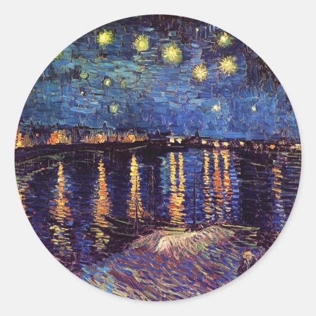 Adesivo Noite estrelada sobre o Rhone por Van Gogh (Frente)