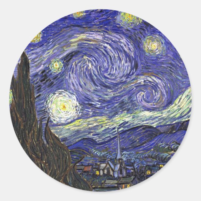 Adesivo Noite Estrelada, Vincent Van Gogh. (Frente)