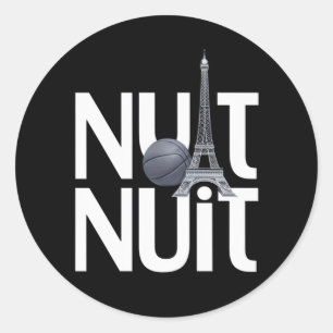 Adesivo Noite Noite Noite de Basquete Palavra Francesa Tor