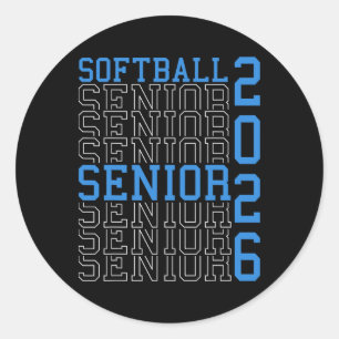 Adesivo Noite Sênior de Softbol Sênior de Softbol Graduado