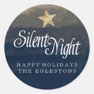 Adesivo Noite silenciosa, aguarela santamente da noite