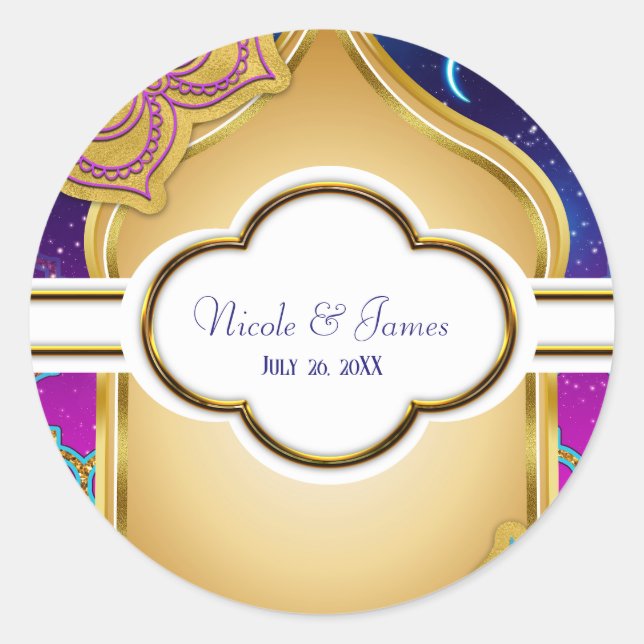 Adesivo Noites Glam Gold Purple de Arábia da Lua Azul Casa (Frente)