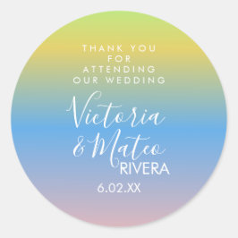Adesivo Noiva Arco-íris Ombre Amarelo Azul Rosa Casamento 