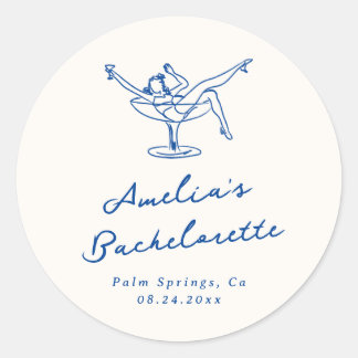 Adesivo Noiva Azul Caprichosa Desenhada à Mão