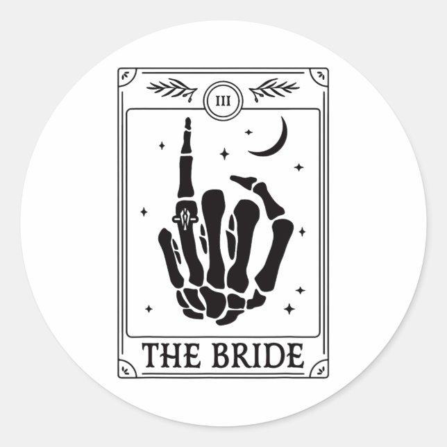 Adesivo Noiva Coven Mão de Esqueleto Gótico Despedida de S (Frente)