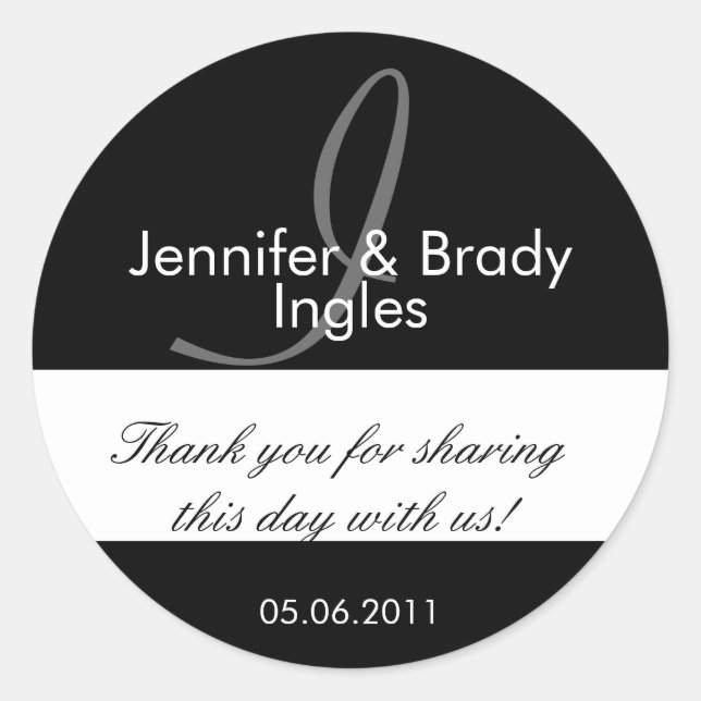 Adesivo Noiva de Casamento e Monograma I Favor Sticker (Frente)