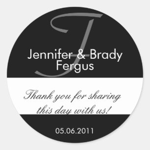 Adesivo Noiva de Casamento e Vinheta de Favor do Monograma