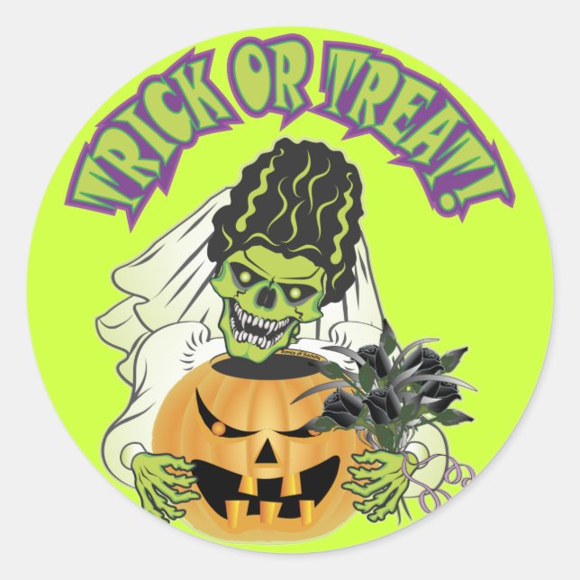Adesivo Noiva de Frankenstein Skull (Frente)