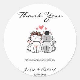 Adesivo Noiva De Gato Bonita E Casamento De Noite Obrigado