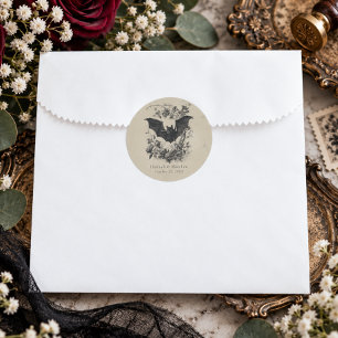 Adesivo Noiva de Morcego Preto Gótico Vintage Tan Casament