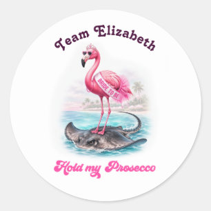 Adesivo Noiva de Prosecco Flamingo Stingray Despedida de S