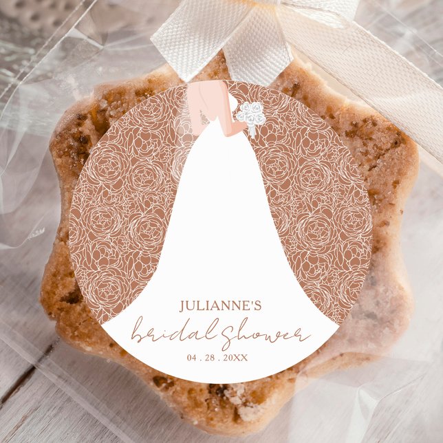 Adesivo Noiva do Chá de panela Terracotta de Vestido de Ca (Criador carregado)