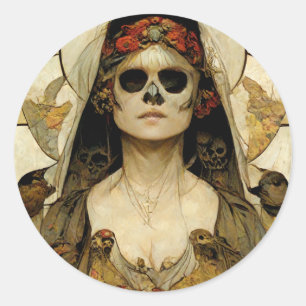 Adesivo Noiva do Horror Gótico da Morte