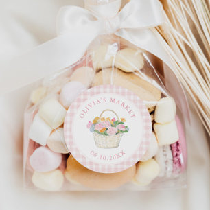 Adesivo Noiva do Mercado Chá Preppy Xadrez Rosa