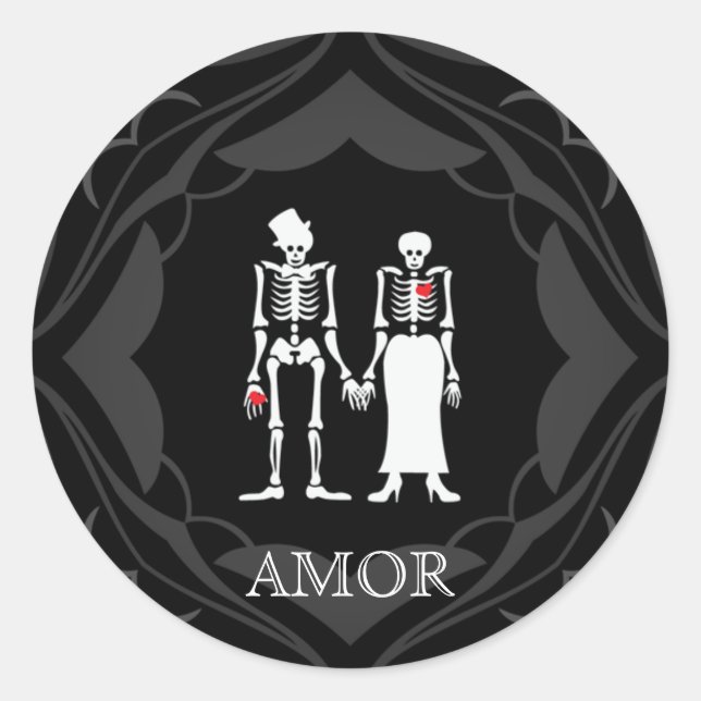 Adesivo Noiva e Casal do Skeleton do Halloween (Frente)