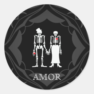 Adesivo Noiva e Casal do Skeleton do Halloween