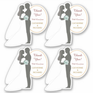 Adesivo Noiva e Casamento de Noite Obrigado Contorcer