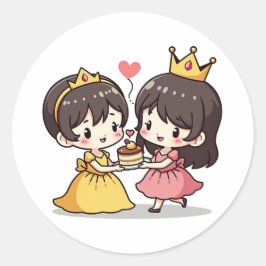 Adesivo Noiva e noiva de Kawaii - Tema do Conto de Fadas