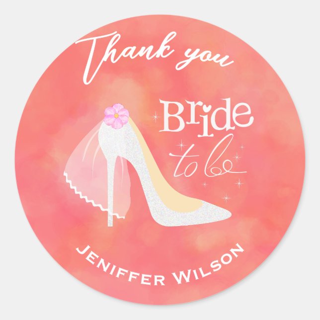 Adesivo Noiva Elegante A Ser Rosa Chá de panela (Frente)