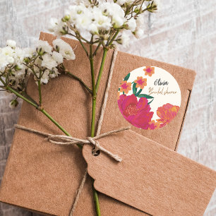 Adesivo Noiva em flor decoração de mesa para chá de panela