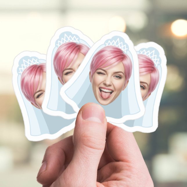 Adesivo Noiva Engraçada – Foto Personalizada com Véu e Tia (Criador carregado)