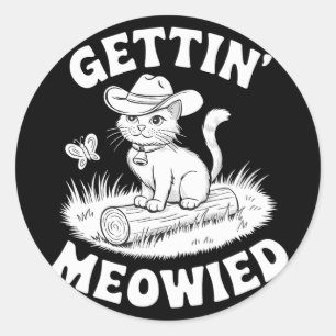 Adesivo Noiva Engraçado Gettin Meowied Meowdy Solteiro de