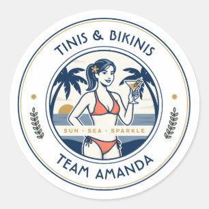 Adesivo Noiva Equipe Tinis & Bikinis Praianos Elegantes