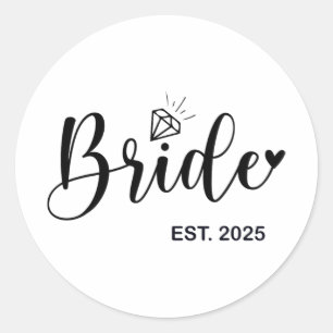 Adesivo Noiva Est. 2025 Fiancée Wife Bachelorette Par