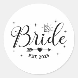 Adesivo Noiva Est. 2025 Fiancée Wife Bachelorette Par